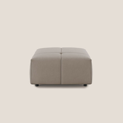 Pouf Giotto in morbida microfibra effetto velluto impermeabile idrorepellente T09 tortora 