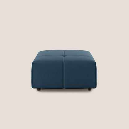 Pouf Giotto in morbida microfibra effetto velluto impermeabile idrorepellente T09 blu 