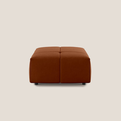 Pouf Giotto in morbida microfibra effetto velluto impermeabile idrorepellente T09 ruggine 