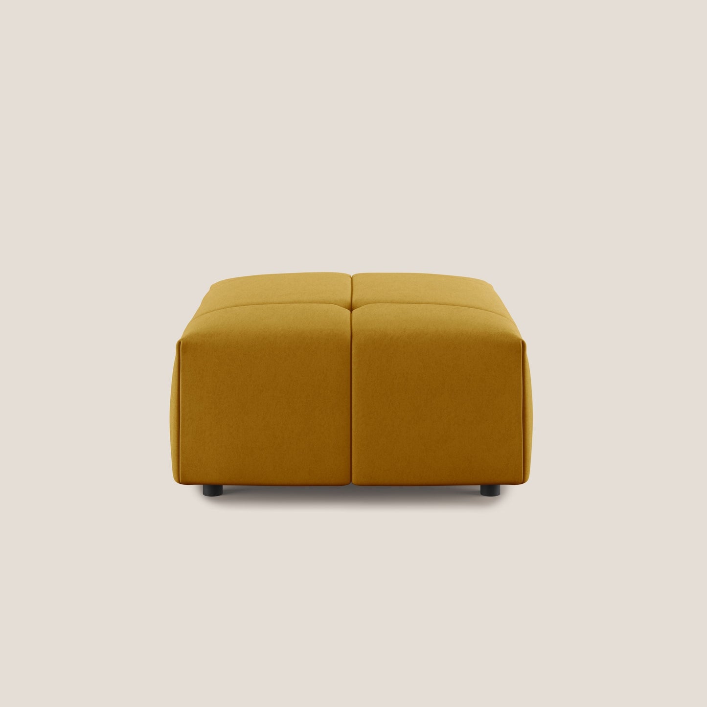 Pouf Giotto in morbida microfibra effetto velluto impermeabile idrorepellente T09 giallo 