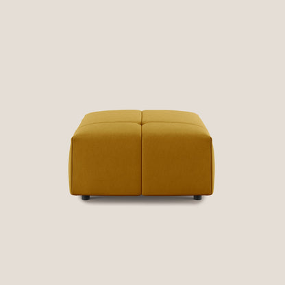 Pouf Giotto in morbida microfibra effetto velluto impermeabile idrorepellente T09 giallo 