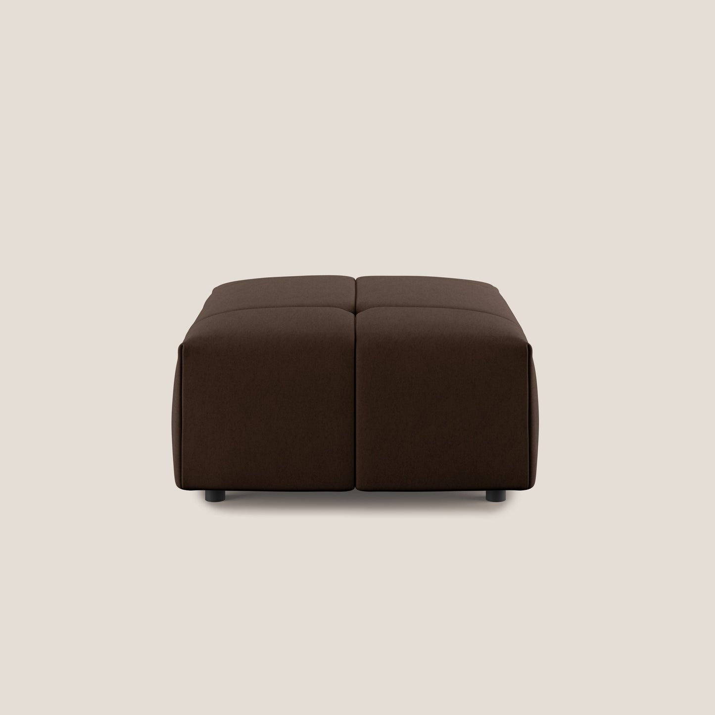 Pouf Giotto in morbida microfibra effetto velluto impermeabile idrorepellente T09 marrone 