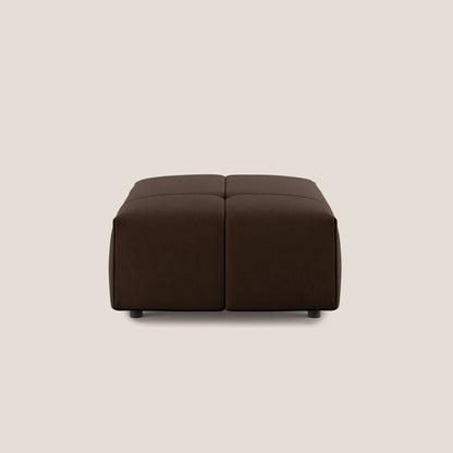 Pouf Giotto in morbida microfibra effetto velluto impermeabile idrorepellente T09 marrone 
