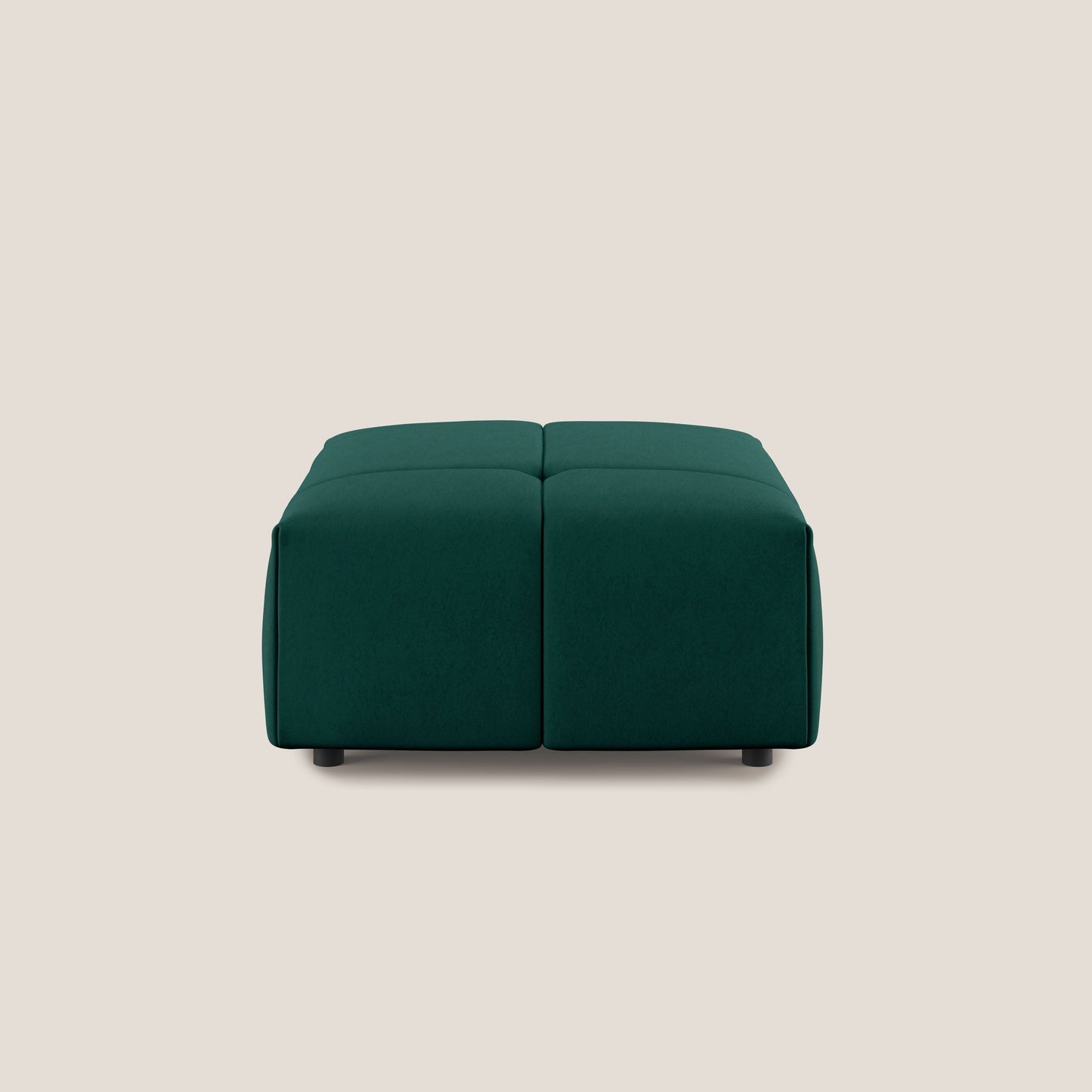 Pouf Giotto in morbida microfibra effetto velluto impermeabile idrorepellente T09 verde 
