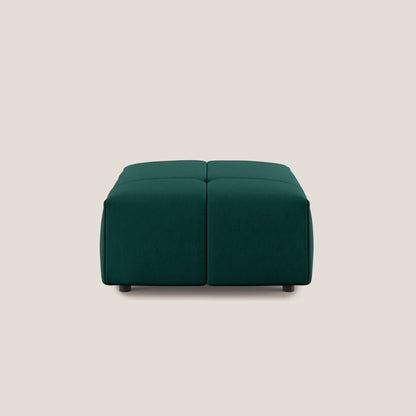 Pouf Giotto in morbida microfibra effetto velluto impermeabile idrorepellente T09 verde 
