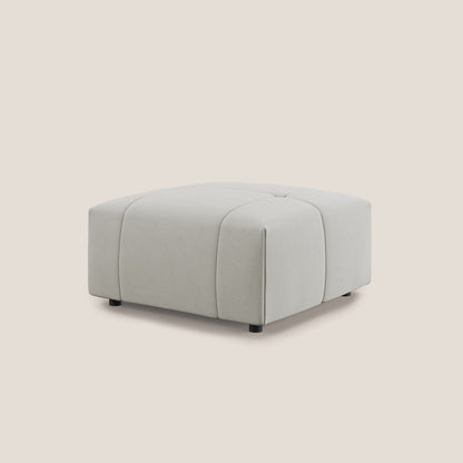 Pouf Giotto in morbida microfibra effetto velluto impermeabile idrorepellente T09 panna 