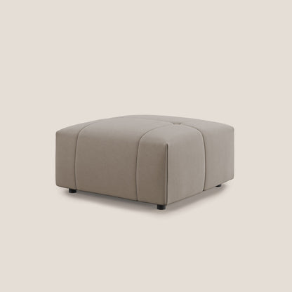 Pouf Giotto in morbida microfibra effetto velluto impermeabile idrorepellente T09 tortora 