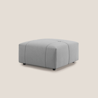 Pouf Giotto in morbida microfibra effetto velluto impermeabile idrorepellente T09 grigio chiaro 