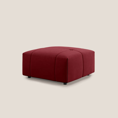 Pouf Giotto in morbida microfibra effetto velluto impermeabile idrorepellente T09 rosso 