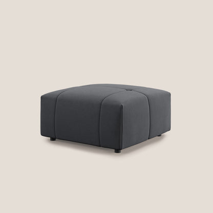 Pouf Giotto in morbida microfibra effetto velluto impermeabile idrorepellente T09 grigio 