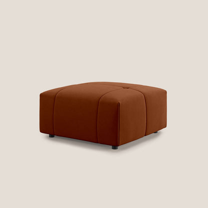 Pouf Giotto in morbida microfibra effetto velluto impermeabile idrorepellente T09 ruggine 