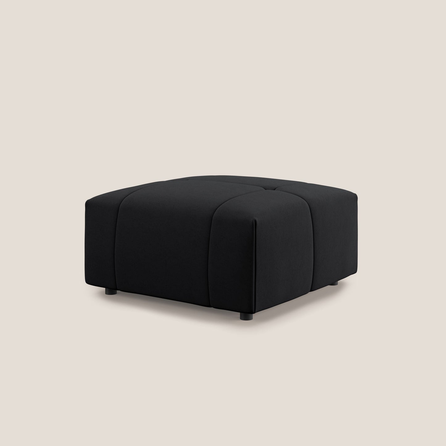 Pouf Giotto in morbida microfibra effetto velluto impermeabile idrorepellente T09 antracite 