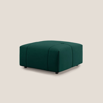 Pouf Giotto in morbida microfibra effetto velluto impermeabile idrorepellente T09 verde 