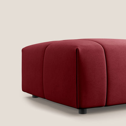 Pouf Giotto in morbida microfibra effetto velluto impermeabile idrorepellente T09 rosso 