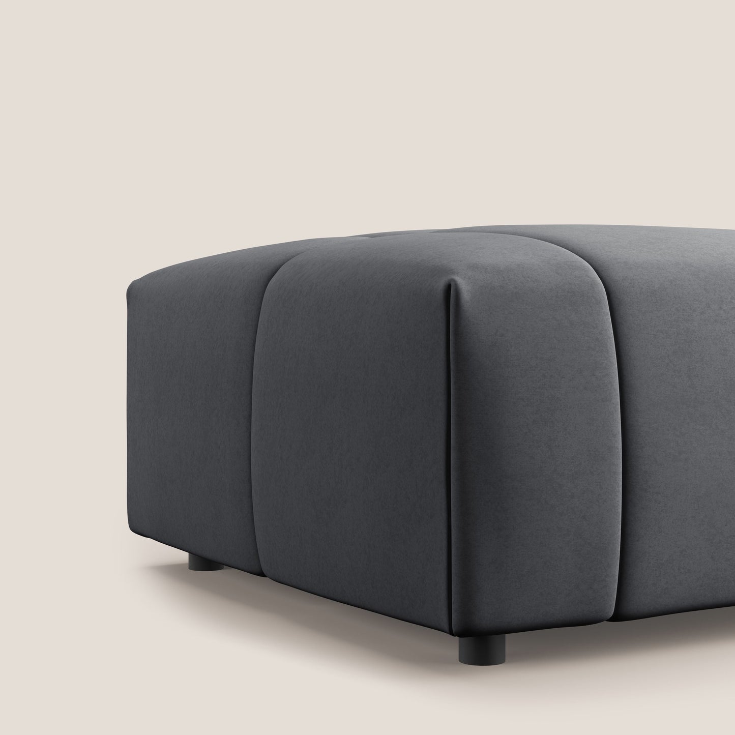Pouf Giotto in morbida microfibra effetto velluto impermeabile idrorepellente T09 grigio 