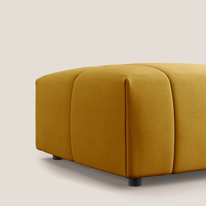 Pouf Giotto in morbida microfibra effetto velluto impermeabile idrorepellente T09 giallo 