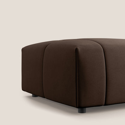 Pouf Giotto in morbida microfibra effetto velluto impermeabile idrorepellente T09 marrone 