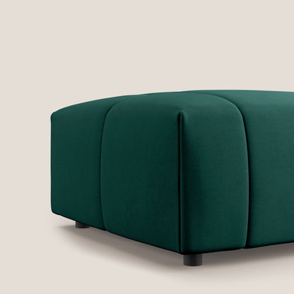 Pouf Giotto in morbida microfibra effetto velluto impermeabile idrorepellente T09 verde 