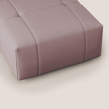 Pouf Giotto in morbida microfibra effetto velluto impermeabile idrorepellente T09 rosa 