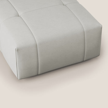 Pouf Giotto in morbida microfibra effetto velluto impermeabile idrorepellente T09 panna 