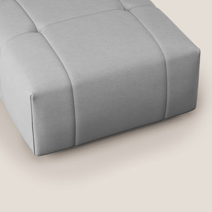 Pouf Giotto in morbida microfibra effetto velluto impermeabile idrorepellente T09 grigio chiaro 