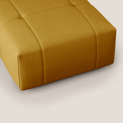 Pouf Giotto in morbida microfibra effetto velluto impermeabile idrorepellente T09 giallo 