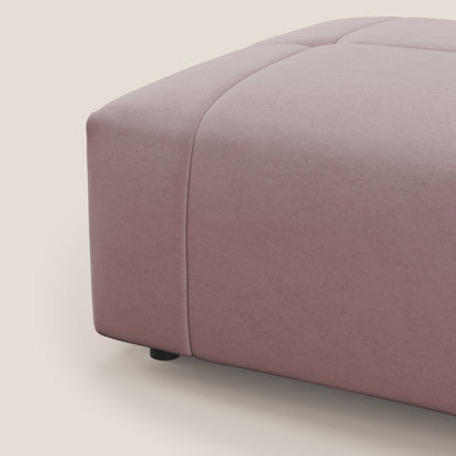 Pouf Giotto in morbida microfibra effetto velluto impermeabile idrorepellente T09 rosa 