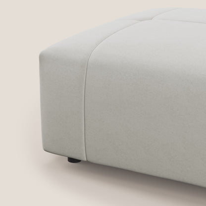 Pouf Giotto in morbida microfibra effetto velluto impermeabile idrorepellente T09 panna 
