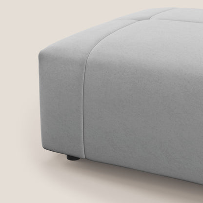 Pouf Giotto in morbida microfibra effetto velluto impermeabile idrorepellente T09 grigio chiaro 