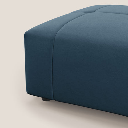 Pouf Giotto in morbida microfibra effetto velluto impermeabile idrorepellente T09 blu 
