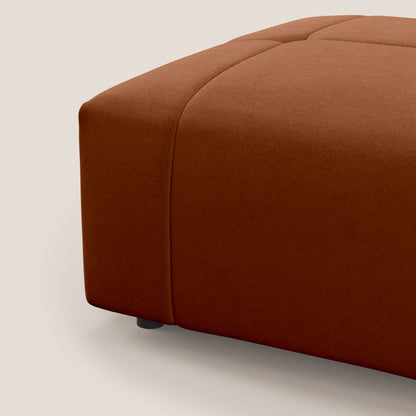 Pouf Giotto in morbida microfibra effetto velluto impermeabile idrorepellente T09 ruggine 
