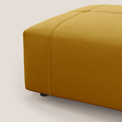 Pouf Giotto in morbida microfibra effetto velluto impermeabile idrorepellente T09 giallo 