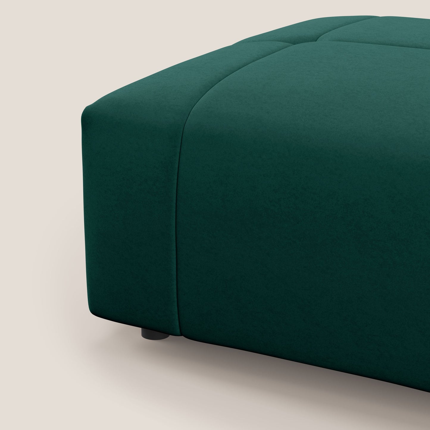 Pouf Giotto in morbida microfibra effetto velluto impermeabile idrorepellente T09 verde 