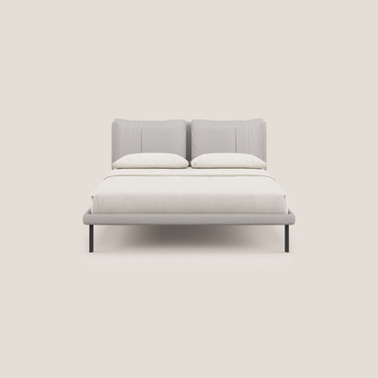 Giselle letto moderno con cuscini testata regolabile con tasche in microfibra impermeabile T11 grigio chiaro 