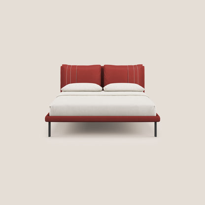 Giselle letto moderno con cuscini testata regolabile con tasche in microfibra impermeabile T11 rosso