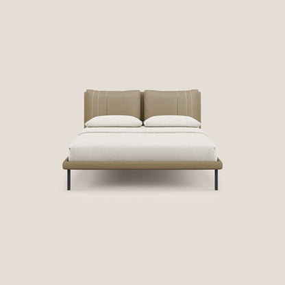 Giselle letto moderno con cuscini testata regolabile con tasche in microfibra impermeabile T11 beige 