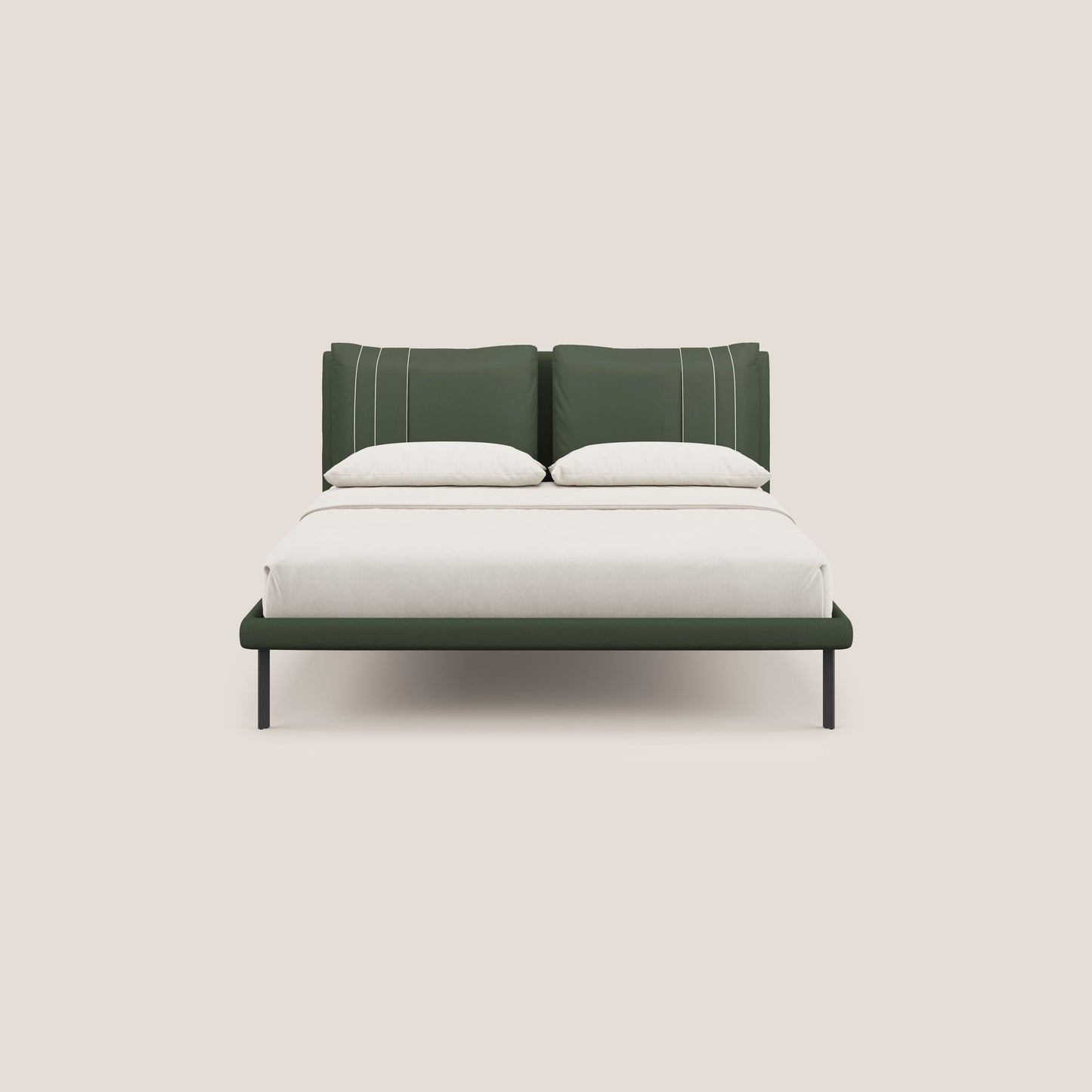 Giselle letto moderno con cuscini testata regolabile con tasche in microfibra impermeabile T11 verde 
