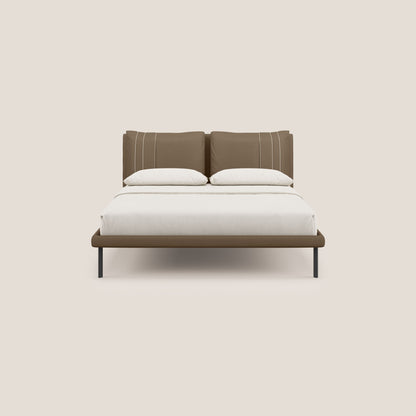 Giselle letto moderno con cuscini testata regolabile con tasche in microfibra impermeabile T11 marrone
