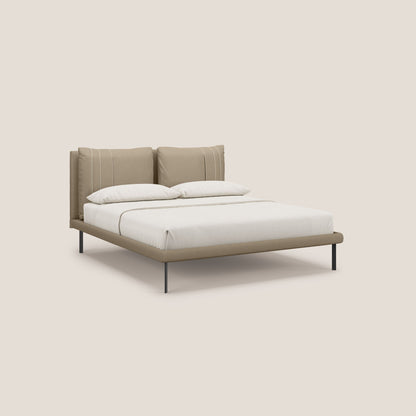 Giselle letto moderno con cuscini testata regolabile con tasche in microfibra impermeabile T11 tortora 