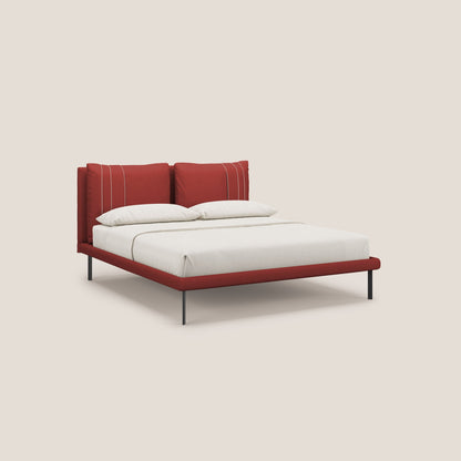Giselle letto moderno con cuscini testata regolabile con tasche in microfibra impermeabile T11 rosso