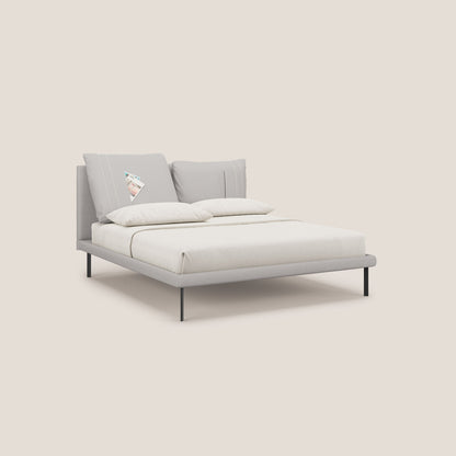 Giselle letto moderno con cuscini testata regolabile con tasche in microfibra impermeabile T11 grigio chiaro 