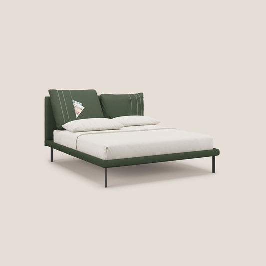 Giselle letto moderno con cuscini testata regolabile con tasche in microfibra impermeabile T11 verde 