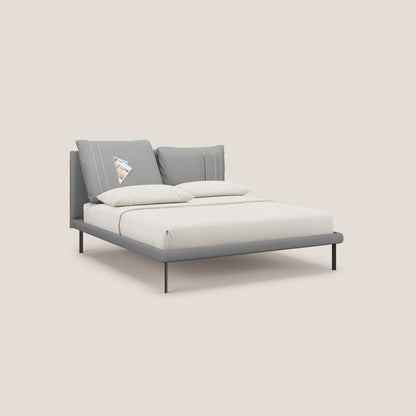 Giselle letto moderno con cuscini testata regolabile con tasche in microfibra impermeabile T11 grigio 