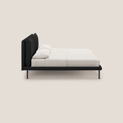 Giselle letto moderno con cuscini testata regolabile con tasche in microfibra impermeabile T11 nero 