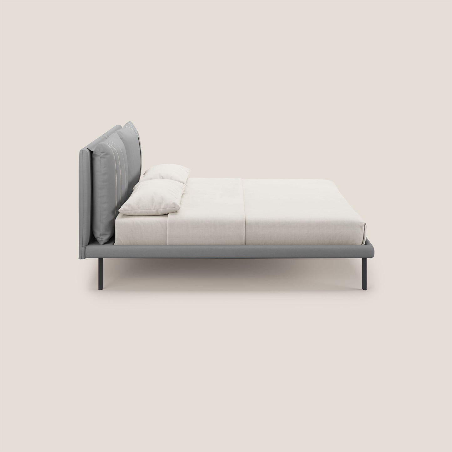Giselle letto moderno con cuscini testata regolabile con tasche in microfibra impermeabile T11 grigio 
