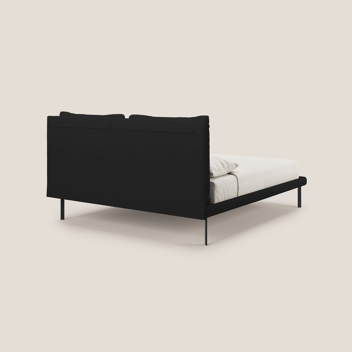 Giselle letto moderno con cuscini testata regolabile con tasche in microfibra impermeabile T11 nero 