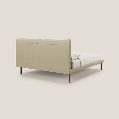 Giselle letto moderno con cuscini testata regolabile con tasche in microfibra impermeabile T11 panna 