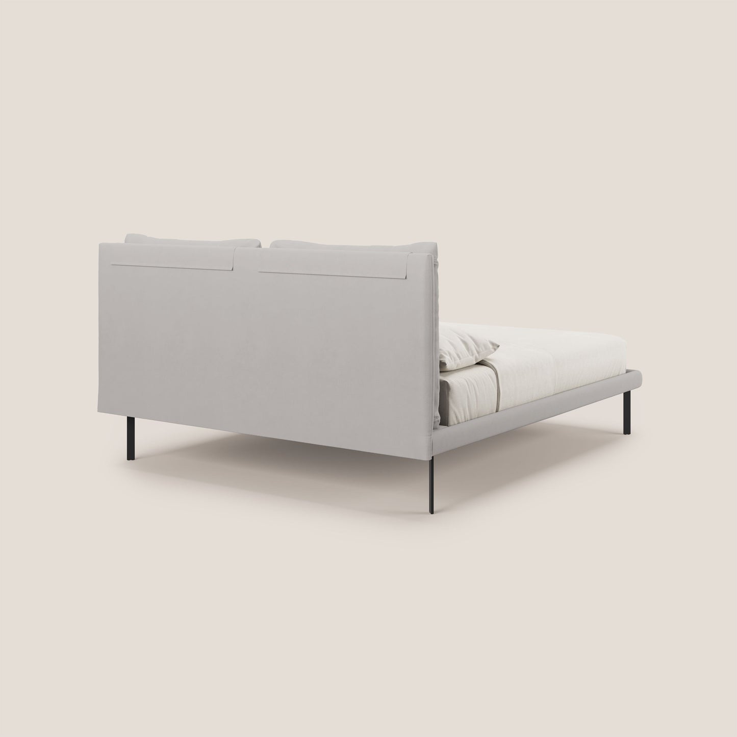 Giselle letto moderno con cuscini testata regolabile con tasche in microfibra impermeabile T11 grigio chiaro 