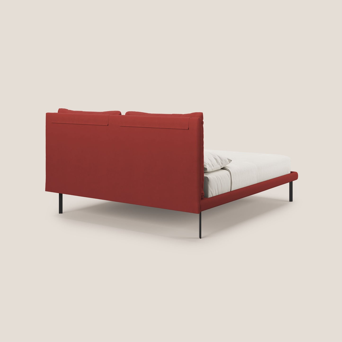 Giselle letto moderno con cuscini testata regolabile con tasche in microfibra impermeabile T11 rosso