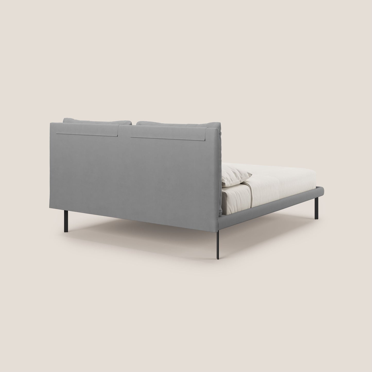 Giselle letto moderno con cuscini testata regolabile con tasche in microfibra impermeabile T11 grigio 